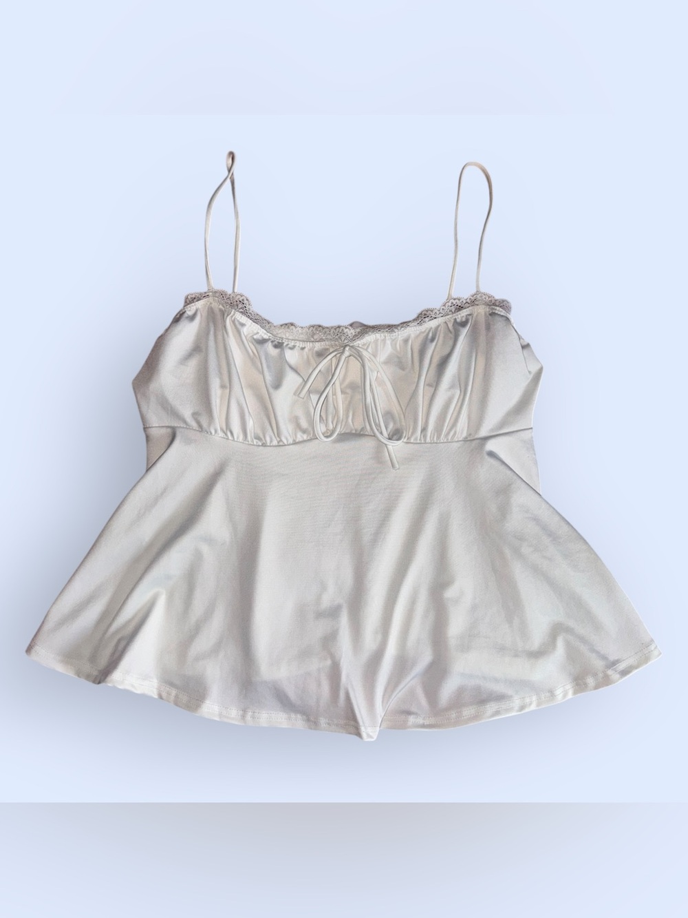 Gaze Satin-Trim Lace Chemise Camisole